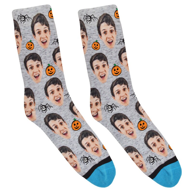 Pumpkins /& Spiders Custom Halloween Socks