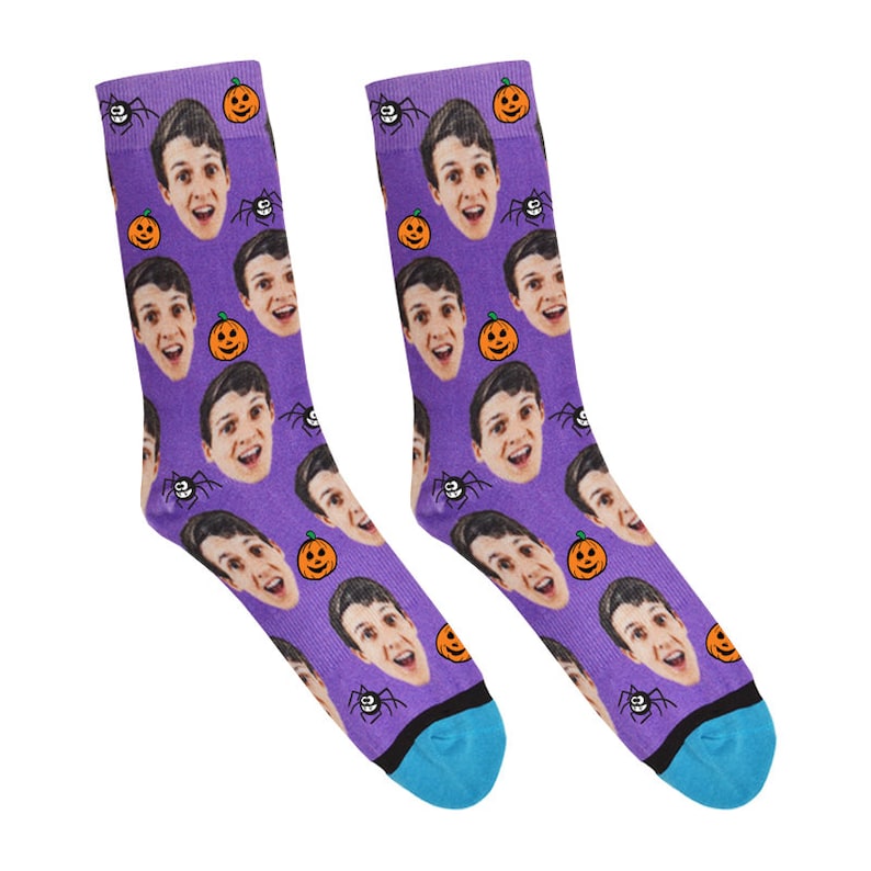 Pumpkins /& Spiders Custom Halloween Socks