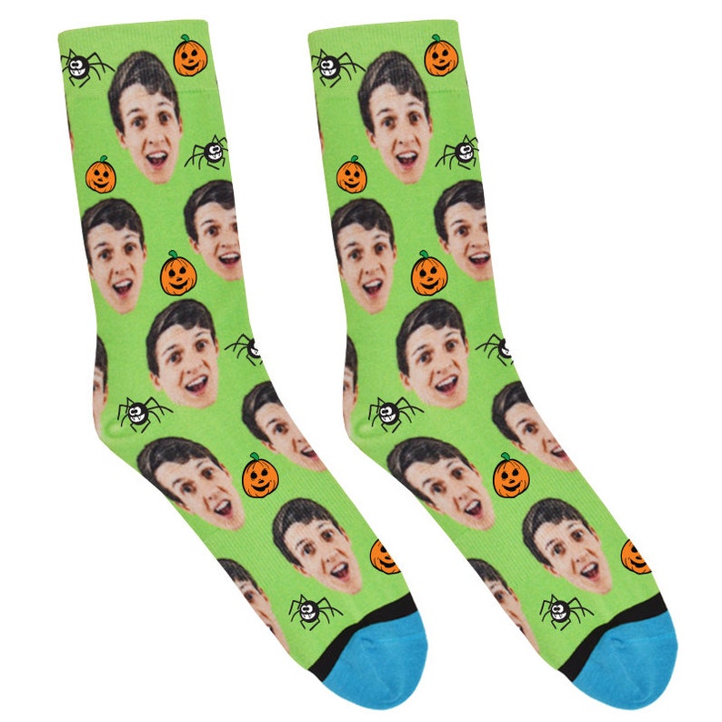Pumpkins /& Spiders Custom Halloween Socks