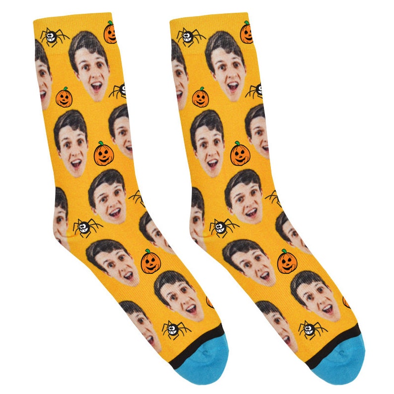 Pumpkins /& Spiders Custom Halloween Socks