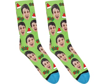 DivvyUp Socks - Custom Christmas Socks: Santa Hats