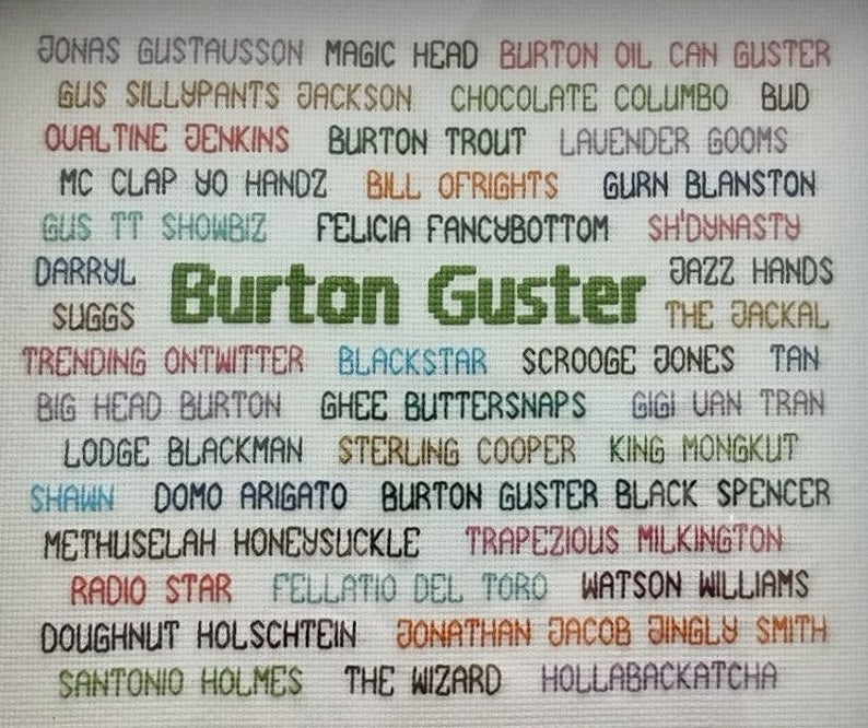 Gus's Aliases Psych Cross Stitch Pattern Etsy