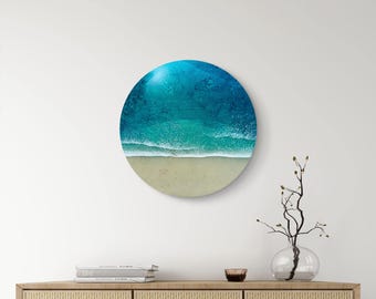 Ocean Resin Lazy Susan: Coastal Decor Turntable, Beach Centerpiece