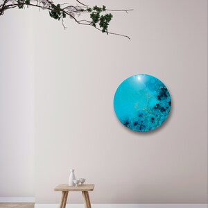 Round ocean painting, ocean lazy Susan turntable, lazy Susan for table, lazy Susan centerpiece, perfect table centerpiece