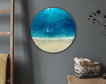 Ocean Resin Lazy Susan: Coastal Decor Turntable, Beach Centerpiece