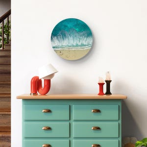 Epoxy Resin Ocean Lazy Susan: Coastal Rotating Centerpiece
