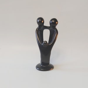 Soapstone Family Black Figurine 6 Inch