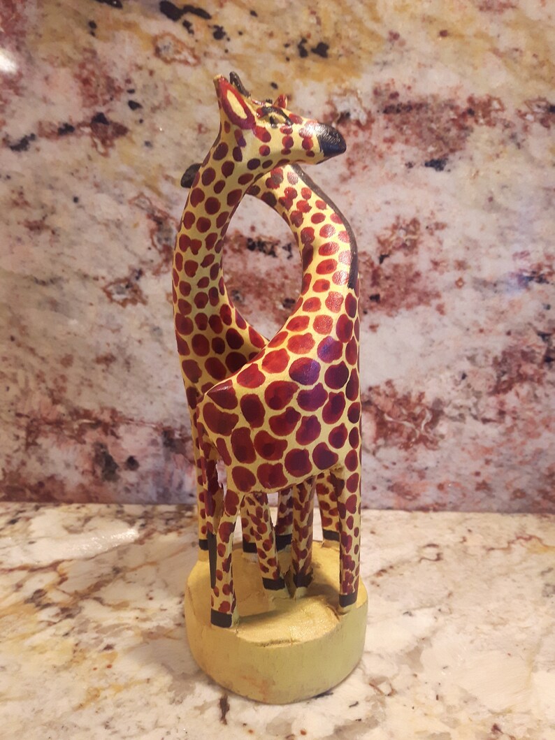 Wood Giraffe Home Decor 6 Inch Wooden Giraffe Etsy