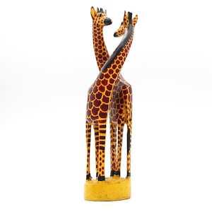 Wood Giraffe Home Decor 12 Inch