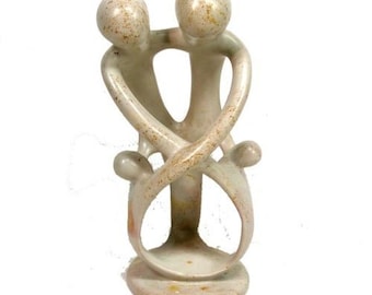Figurina africana in pietra ollare, albero genealogico, scultura intagliata, Kenya, 15,2 cm