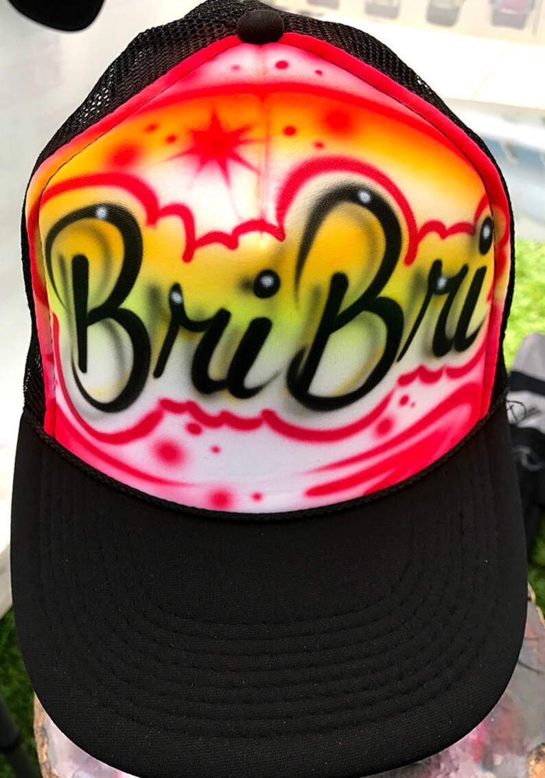 Airbrush Trucker Hats All Occasion Airbrush Hats Etsy