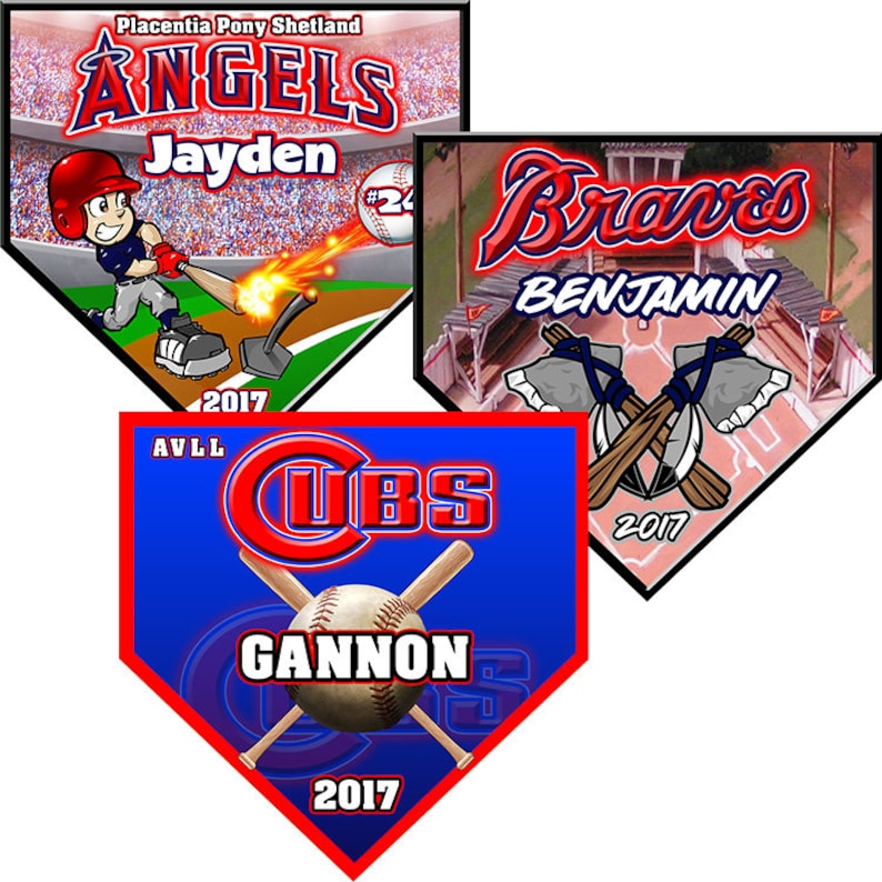 Home Plate Pennants Team Softball & Baseball Pennants Etsy