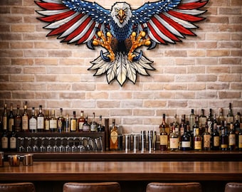 Eagle flag  Metal Sign Exterior or Interior