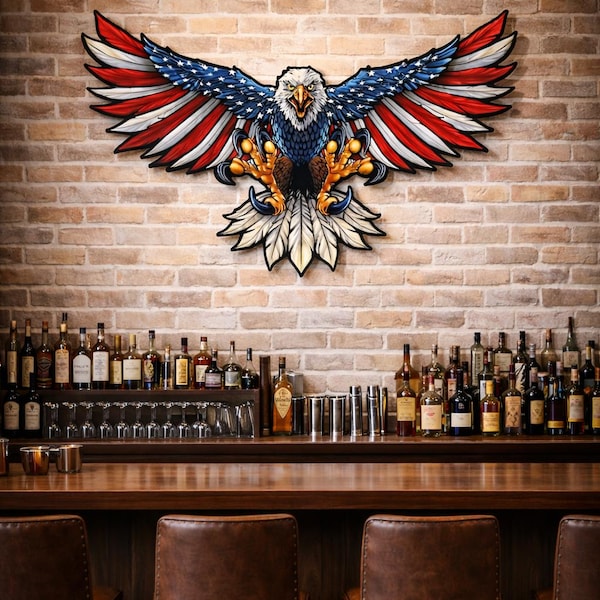 Eagle flag  Metal Sign Exterior or Interior