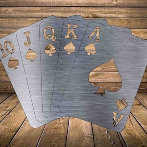 royal flush metal sign man cave sign game room sign, poker room decor
