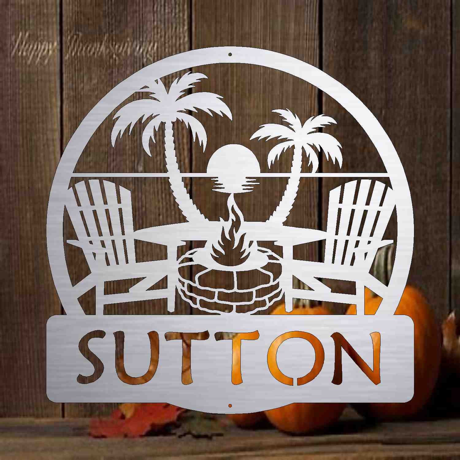 Beach Camping Monogram