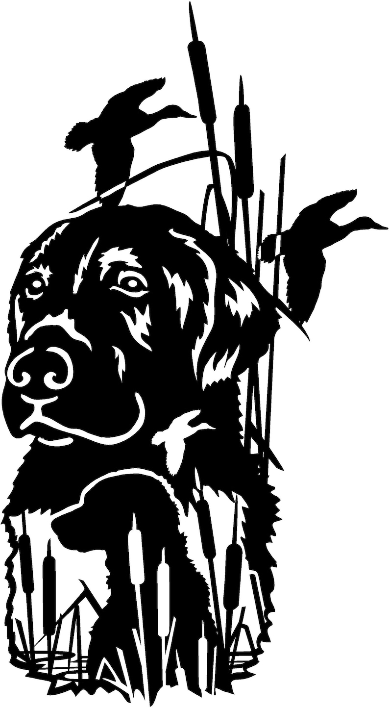 23in Wide X 3ft Tall Metal Sign With Lab Duck Hunting Scene Etsy