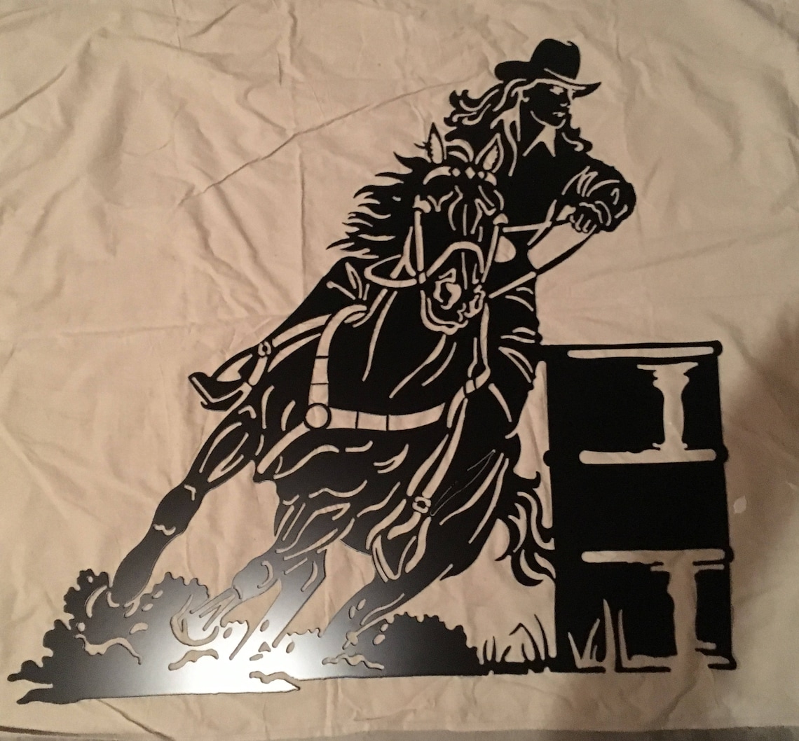 Barrel Racer Metal Art - Etsy