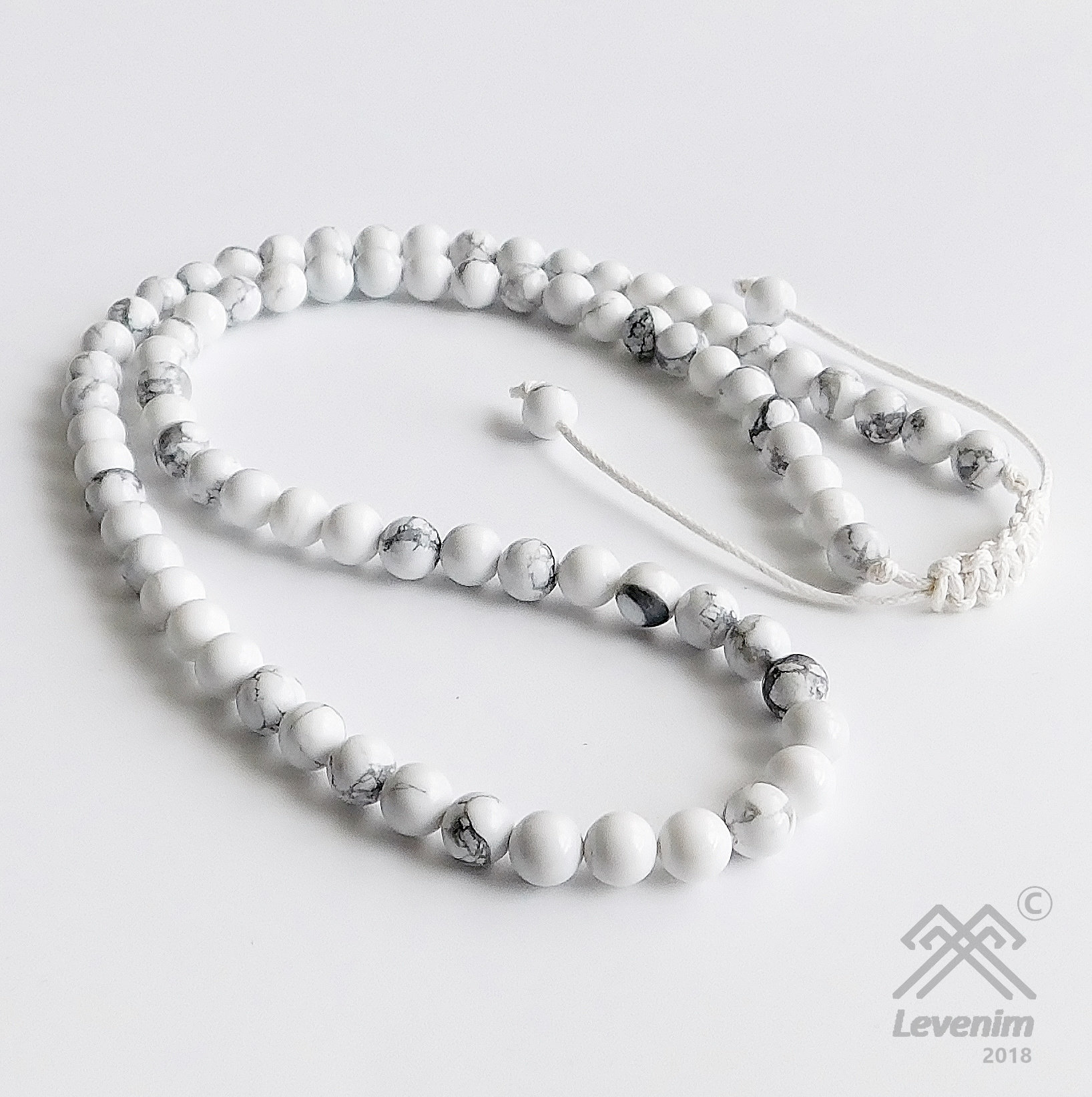 Mens Necklace White Necklace Howlite 
