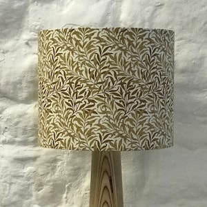William Morris Drum Lampshade, Mustard Willow Boughs. Lamp Shade, Lighting