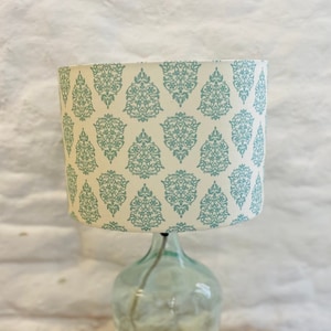 Block Print Style Aqua Lampshade, Lighting, Lamp Shade
