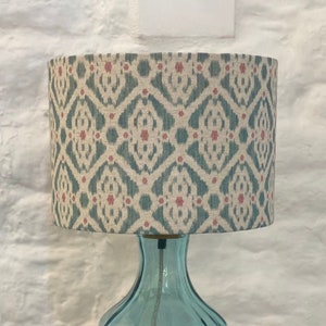 Teal and Pink Lampshade, Ikat Design Lamp shade, Lighting