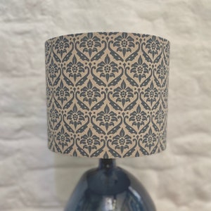 Dark Blue Lampshade, Block Print Style, Lighting, Lamp Shades