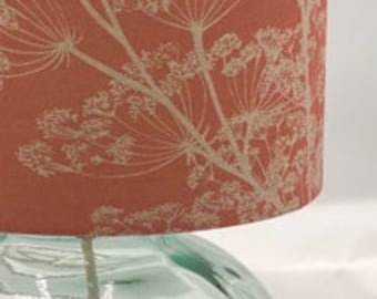 Terracotta Cow Parsley Drum Lampshade, 20cm, 25cm, 30cm, 35cm, 40cm Diameter, Lampshades, Lighting, Home, Modern, Contemporary