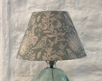 Tapered Lampshade, Small, Medium or Large, Choice of colour, Floral with Birds Lampshade, Empire Lampshades, Lighting, Home