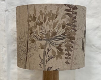 Floral Drum Lampshade, Home, Lighting, Room, Decor, Ceiling, Lamp, Linen, Home, (Brown/grey)