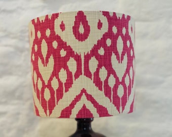 Cerise Ikat Lampshade, Bright Pink Drum Lamp shade, Lighting, Home, Modern, Contemporary