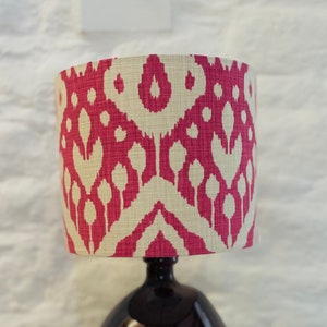 Pink Ikat Design Lampshade, Bright Pink, Lighting, Lamp Shades