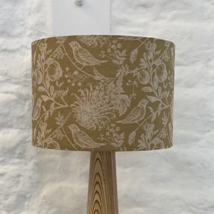 Gold Birds & Floral Drum Lampshade, Lighting, Lamp Shade