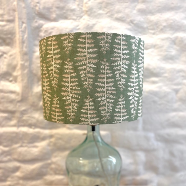 Green Fern Lampshade, Fern Leaf, Drum Lampshade, Lighting, Living Room, Home Decor