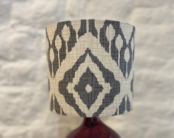 Grey Ikat Lampshade, Drum Lamp shade, Lighting, Home, Modern, Contemporary