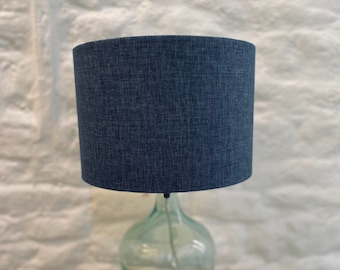 Indigo Drum Lampshade, Denim Blue lamp, Lamp shade, Sustainable and Recycled Fabric, Lighting, Custom Orders, Modern, Contemporary