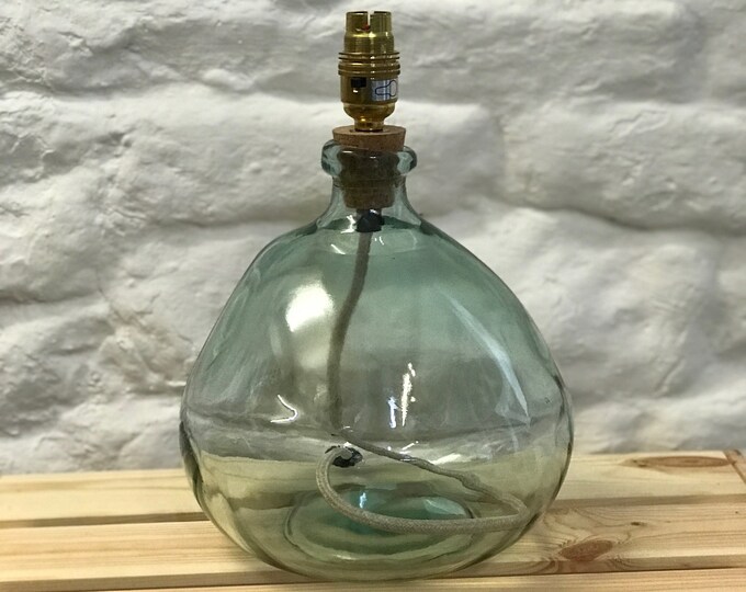 Recycled Glass Table Lamp Base Etsy UK