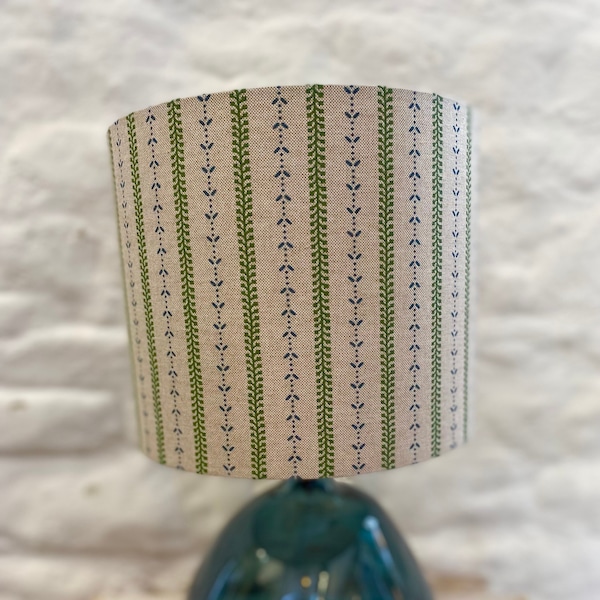 Green Striped Lampshade, Drum Lamp shade, 20cm, 25cm, 30cm, 35cm, 40cm Diameter, Lampshades, Lighting, Home, Modern, Contemporary