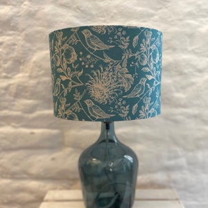 Teal Birds & Floral Lampshade, Lighting, Lamp Shade