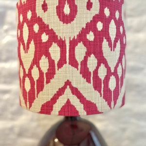 Cerise Ikat Lampshade, Bright Pink Drum Lamp shade, Lighting, Home, Modern, Contemporary image 2