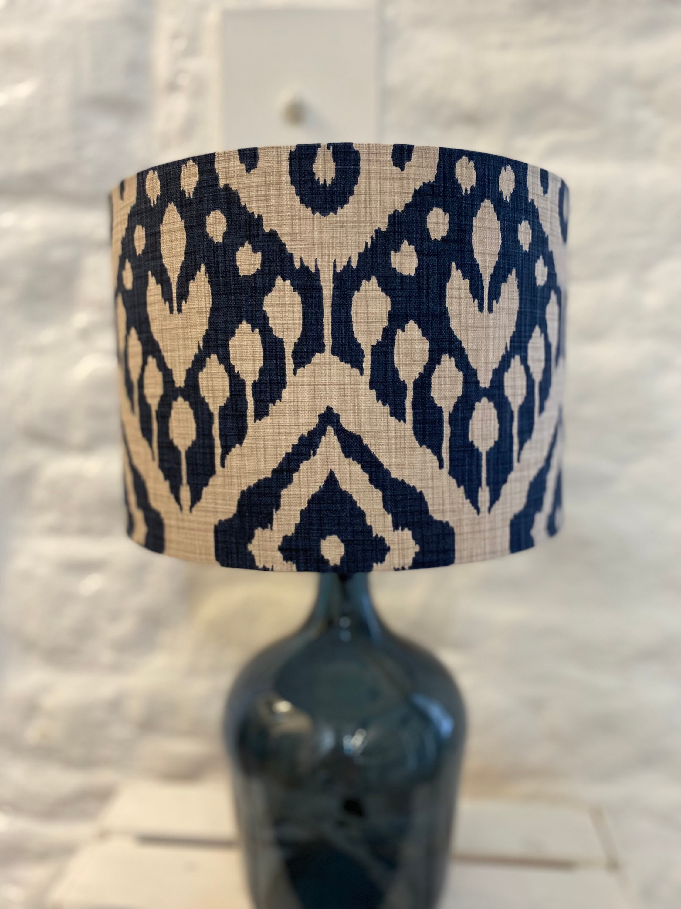 Navy blue drum lamp shade discount