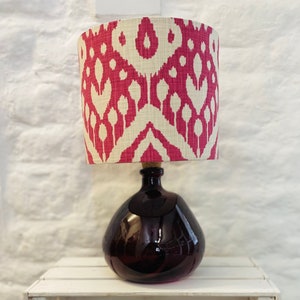 Cerise Ikat Lampshade, Bright Pink Drum Lamp shade, Lighting, Home, Modern, Contemporary image 3