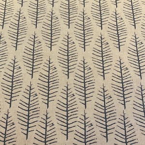 Blue Scandi Leaf Soft Furnishing Fabric, Contemporary Leaf, Curtain Fabric, Blinds Fabric, Fabric by the metre, 136cm wide