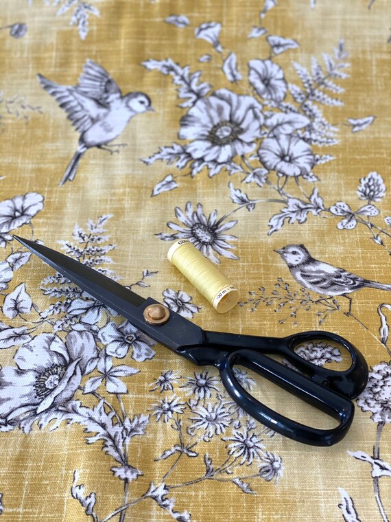 Yellow Bird Fabric Curtain Fabric Fabric by the Metre Finches