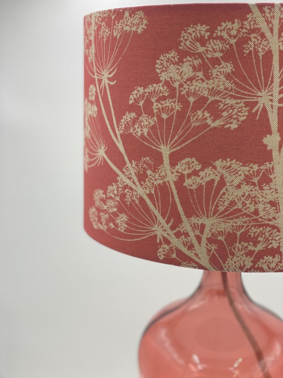 Dark Pink Cow Parsley Drum Lampshade 20cm 25cm 30cm 35cm 40cm