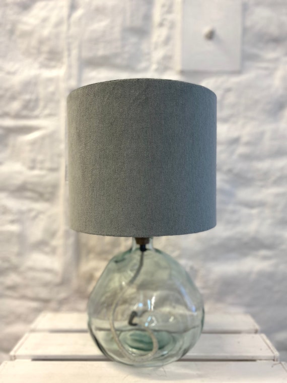 Grey velvet table lamp sale