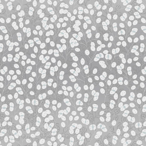 Gray Floral Fabric Etsy