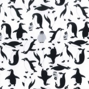 Penguin Fabric, 100% Cotton Poplin. Crafting, Cotton, Dressmaking.- Fabric Sold by the Quarter Metre