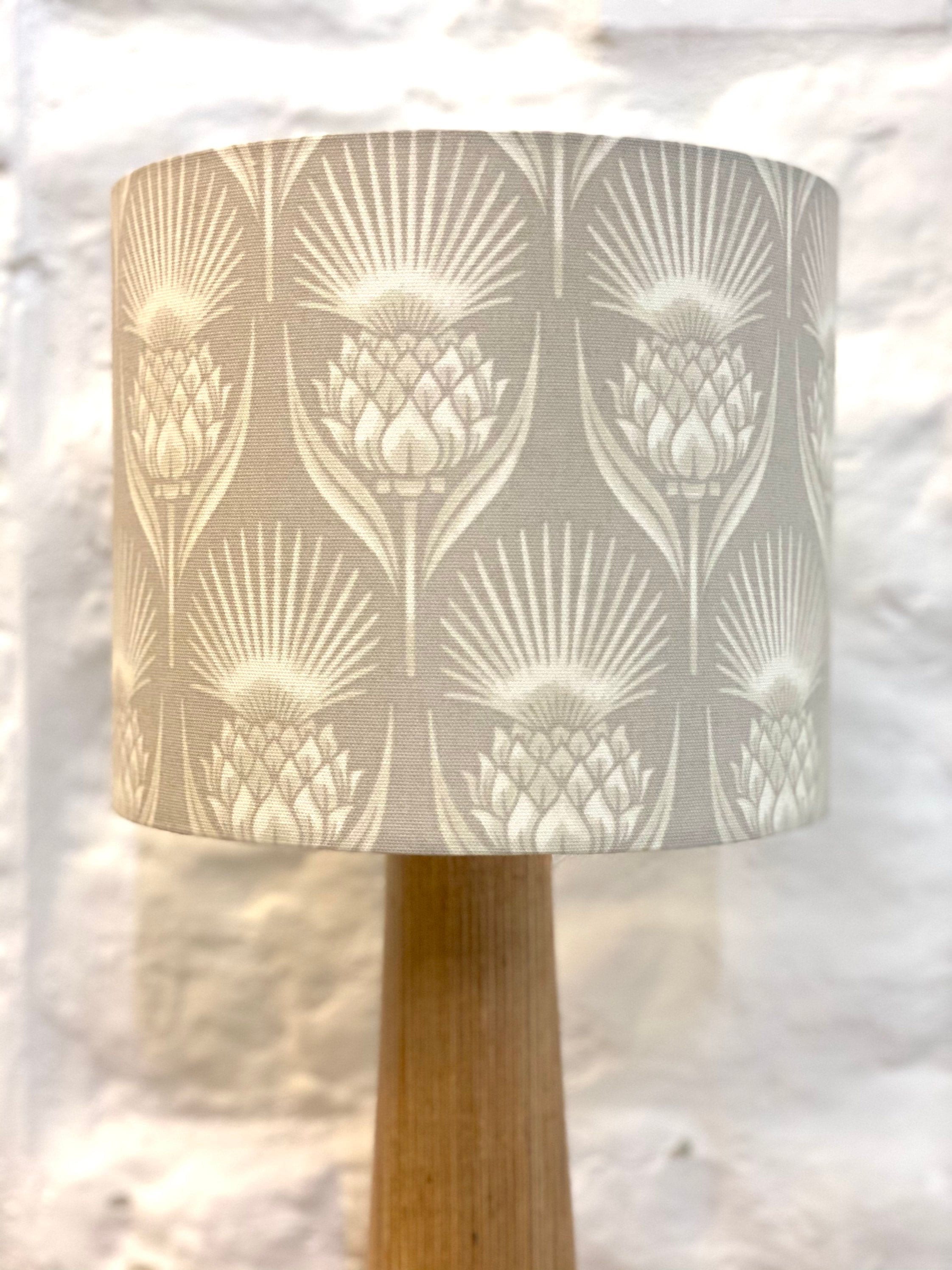 Grey Thistle Lampshade Lighting Living Room Drum Lamp Etsy