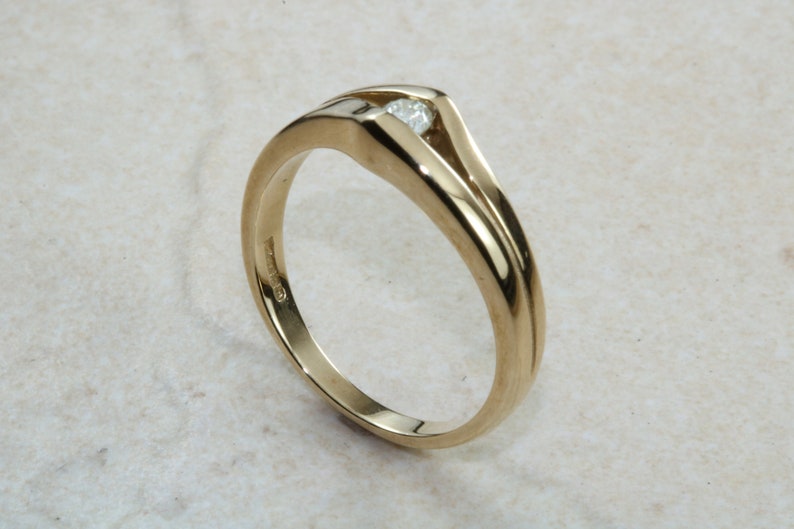 9ct Yellow gold diamond set promise or engagement ring